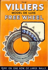 ‘Villiers freewheel’  poster  c 1930s.
