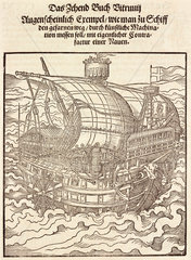 Sailing ship with paddlewheels  1548.