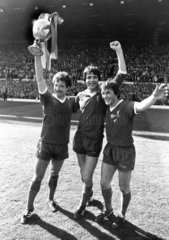 Liverpool with the League Championship trophy  3 May 1980.
