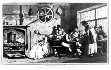 ‘Inside of a kitchen at Newcastle’  1800.