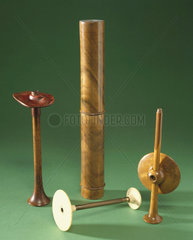 Four monoaural stethoscopes  19th century.