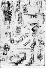 Design for articulated driving-chains by Leonardo da Vinci  1470-1520.