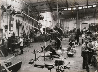 Metal workshop in Doncaster Carriage works  South Yorkshire  c 1916.