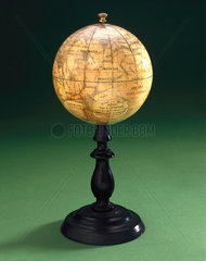 Mars globe on a black wooden stand  1892.