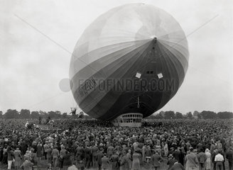 Crowds watch the landing of the Graf Zeppelin  Hanworth  18 August 1931.