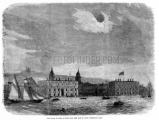 Solar eclipse seen over the Royal Observatory  Greenwich  15 March 1858.