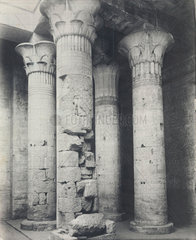 Pillars in an Ancient Egyptian temple  c 1900.