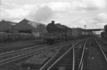 Jubilee class locomotive at Camden Bank  London  c 1955.