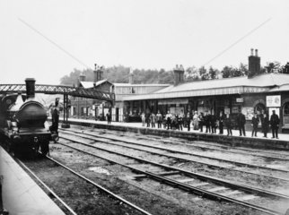 Great Eastern Railway station platform  c 1885.