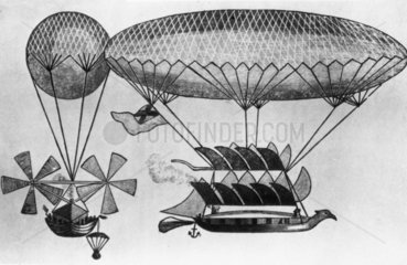 Cayley's improved design for a navigable balloon  1837.