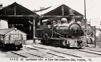 Steam locomotive at Freetown  Sierra Leone  1941.