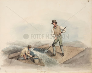 Miners washing lead ore  Northumberland  c 1805-1820.