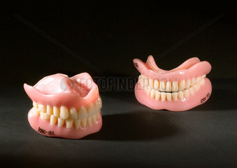 Upper and lower denture set and two odd full lower sets  1955-1965.