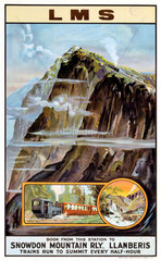 ‘Snowdon Mountain Railway’  LMS poster  1923-1947.
