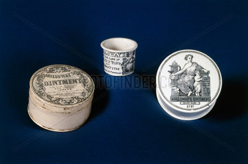 Three dispensing pots  English  19th century.