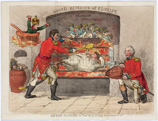 ‘British Cookery’ or ‘Out of the Frying Pan Into the Fire’  c 1811.