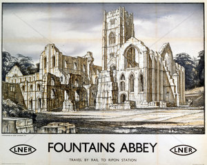 ‘Fountains Abbey’  LNER poster  1932.