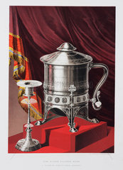 Silver filigree cup and candlestick  1876.