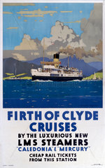 ‘Firth of Clyde Cruises’  LMS poster  1923-1947.