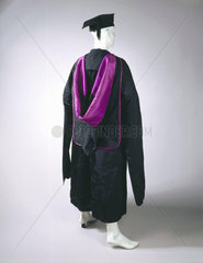 Academic gown  hood and mortar board  1895.