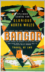 ‘Bangor - A Splendid Centre for Glorious North Wales’  LMS poster  1923-1947.