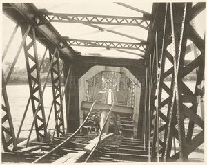 Nagara Gawa Railway Bridge after the earthquake  Japan  1891.