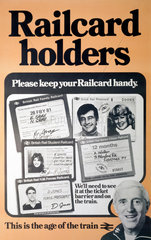 'Railcard Holders’  poster  1980.