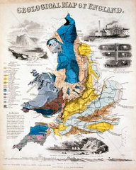 'Geological Map of England'  1849.