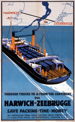 'Through Trucks to & from the Continent...'  LNER poster  1930.
