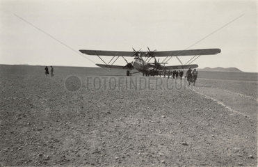 Imperial Airways aircraft in the desert  1930s.