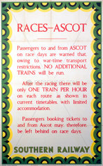 'Races - Ascot'  SR poster  1943.