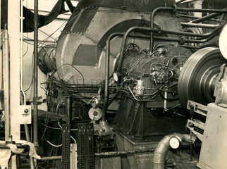 Metropolitan-Vickers G6 marine engine during testing  c late 1940s.