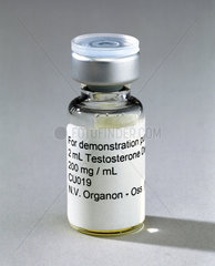 Bottle of testosterone solution  2001.