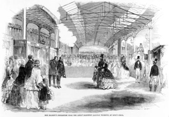 Queen Victoria at London King's Cross station  mid-19th century.