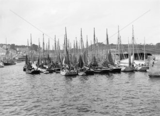 Harbour in a Cornish village  1922.