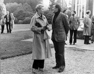 Princess Grace with Richard Pasco in Tatton Hall grounds  February 1980.