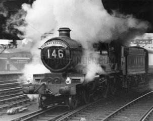'Raglan Castle' steam locomotive  Paddington Station  11 November 1957.