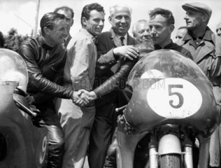 Junior TT motorcycle race  Isle of Man  June 1959.
