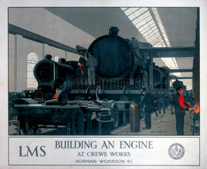 'Building an Engine at Crewe Works'  LMS poster  1923-1947.