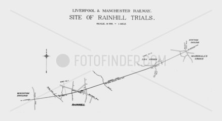 Plan of the site of the Rainhill Trials  Merseyside  1829.