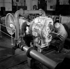 Engineers test pump for export to the Soviet Union  George Fletcher  1960.
