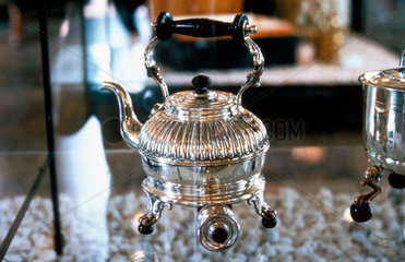 Silver kettle used in Queen Victoria's LNWR saloon  in use 1869-1901.