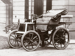 The first car in Britain fitted with wheel steering  1898.