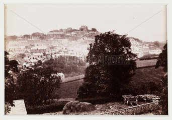 'Denbigh  The Town And Castle'  c 1880.