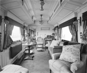 Day saloon in the royal train  c 1907.