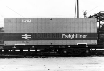 Freightliner container on a train  September 1965.