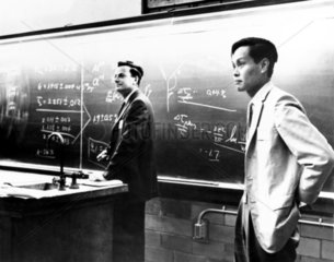Richard Feynman with Yang Chen Ning  American physicists  c 1950s.