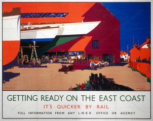 'Getting Ready on the East Coast’  LNER poster  1923-1947.