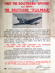 'First the Southern Spitfire �’  SR poster  1941.