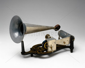 Puck phonograph with two records  c 1900.